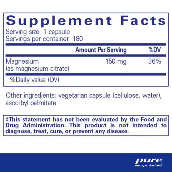 Magnesium Citrate (180) Pure