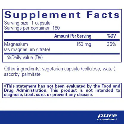 Magnesium Citrate (180) Pure